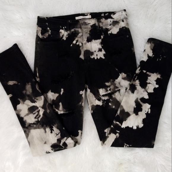 Levi's Denim - Levi's 721 High Rise Skinny Jeans Ripped Custom Reverse Tie Dye SZ 29